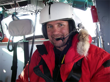 Allan in helicopter headed to McMurdo
