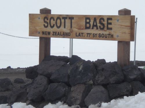 The sign at Scott Base.
