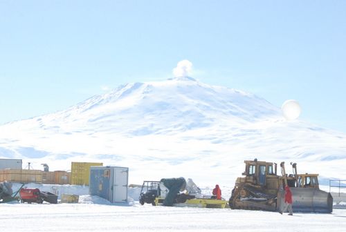 A view of Mount Erebus at the LDB facility.
