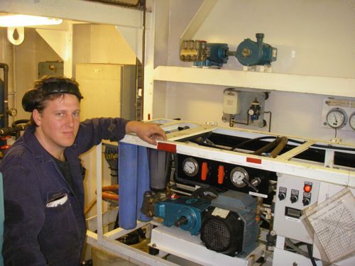 1st Engineer Marcus Hillberg explains the ship’s drinking water system