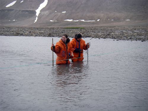 Measuring discharge in an Artic stream