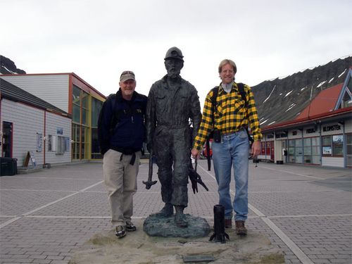 Mike Retelle and Al Werner with the Longyearbyen miner