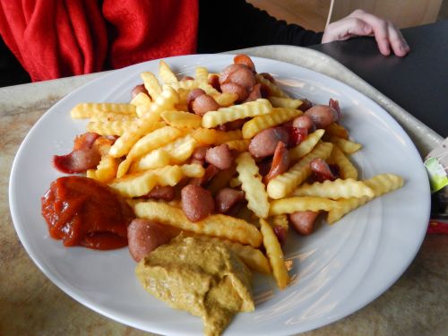 Fries and sausage