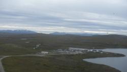 Toolik Field Station, from the team&#39;s helicopter. Toolik Field Station, Alaska. Photo by Josh Dugat.