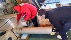 2014 team members Paul and Sam removing neutron monitor tubes. Photo from UWRF Blog
