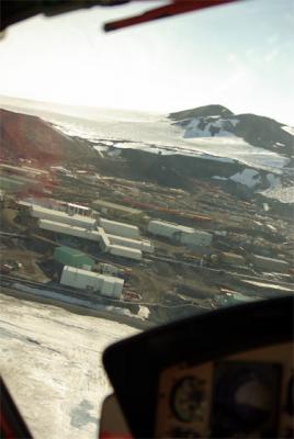helicopter view of McMurdo