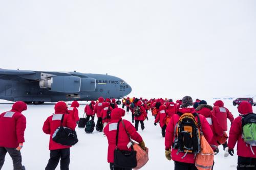 Leaving Antarctica during the shutdown.