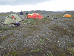 Field camp on the glacier foreland