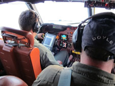 The cockpit of a NASA aircraft