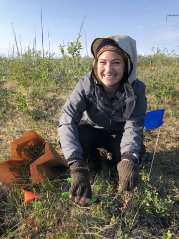 Educator Amanda Ruland collects vegetation data in the Siberian Arctic photograph by Jennie DeMarco