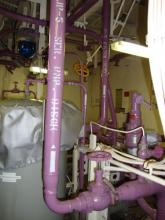Purple pipes carry JP5 aviation fuel