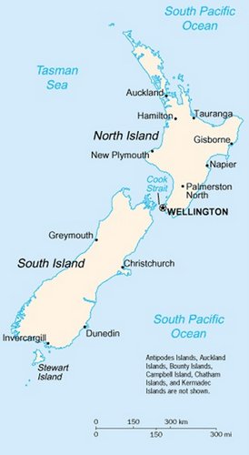 Picture of New Zealand’s North and South Islands