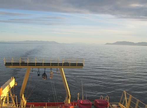 View of Patagonia from the stern of the NBP