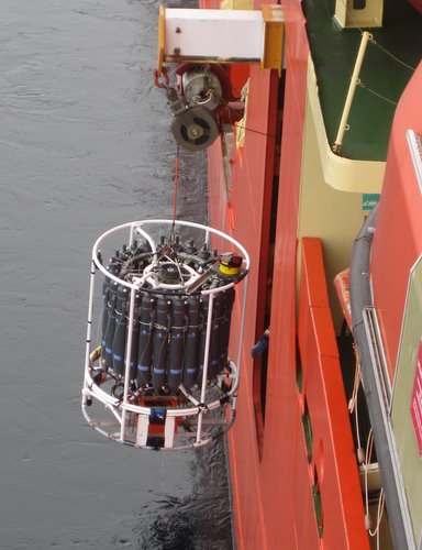 CTD being put in the water