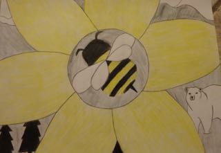 Emma&#39;s flower and bee flag