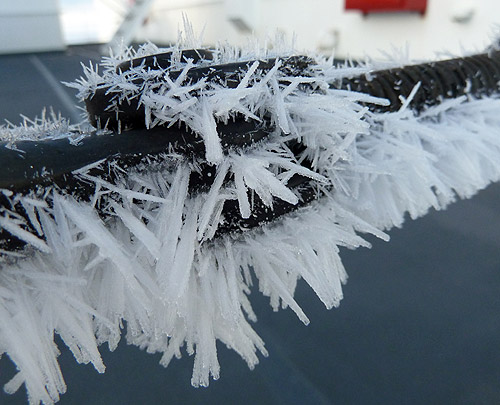 Hoarfrost Crystals on Cable
