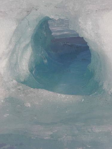 A tunnel in the ice.
