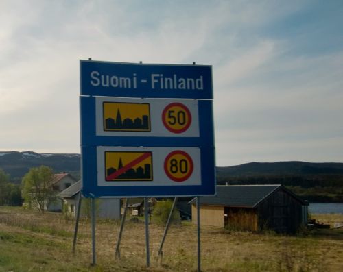 Finland/Norway Border Sign