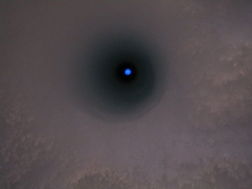 Weird Blue Hole in Snow Ceiling