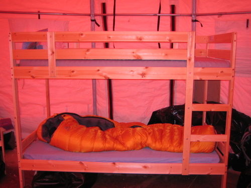 My bunk and sleeping bag