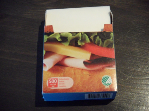 Sandwich size wax paper strips.