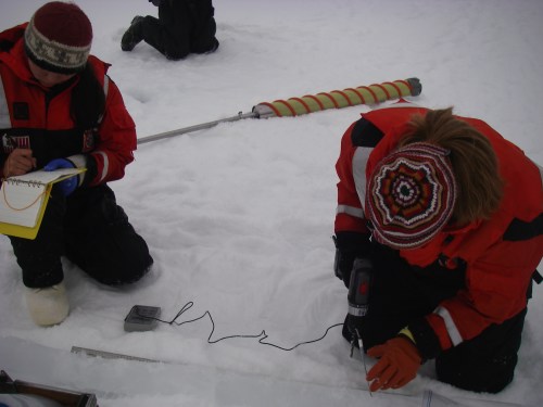 Taking the temperature of the ice