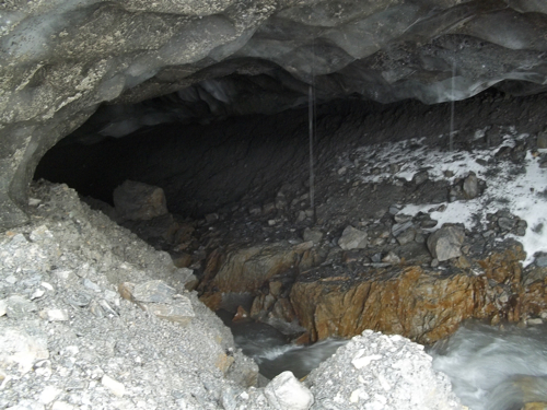 Close up of the subglacial cavern