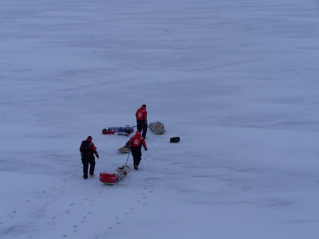 Scientists out on the ice
