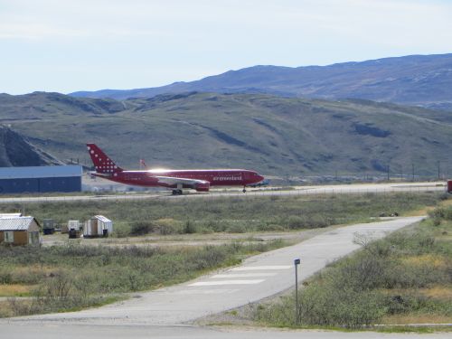 Air Greenland Airplane at the Kangerlussuaq Airport