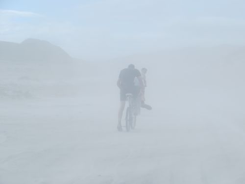 Bikers during the sandstorm
