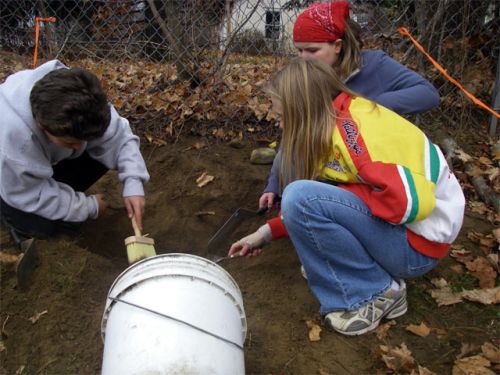 Kids Working on an Archaeology Site