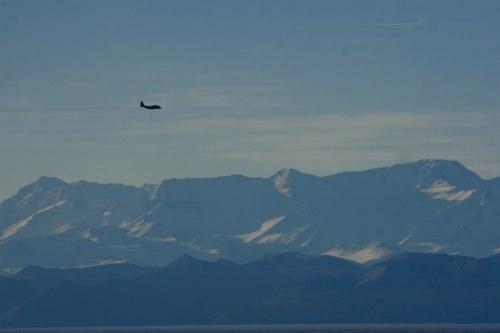 US Air National Guard C-130 returning to McMurdo from our WAIS Divide site