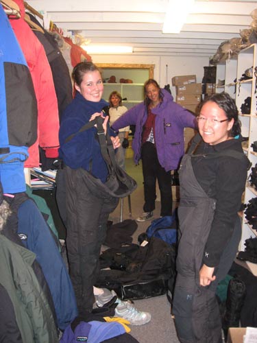 The girls try on cold weather gear!