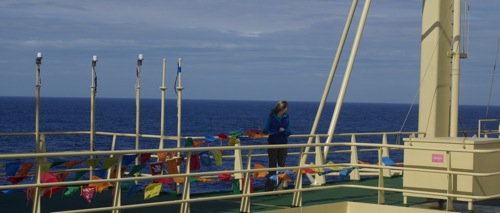 Expedition flags on board the Palmer