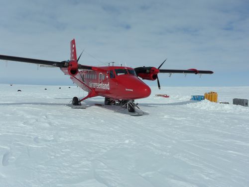 Ski-equipped Twin Otter at Swiss Camp