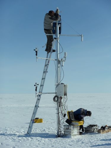 Installation of the new GOES antenna