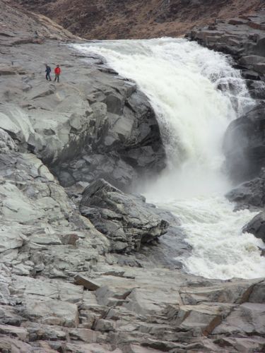 Large glacial melt waterfall