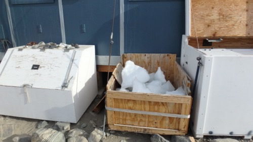 Ice supply for drinking water
