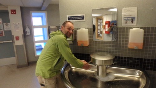 McMurdo galley handwashing station