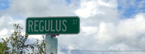 Regulus Street Sign