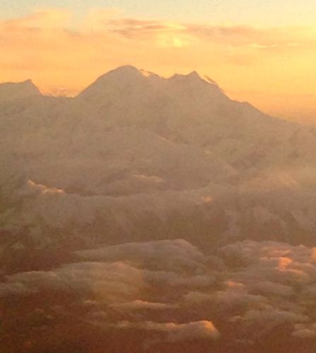 Denali Mountain from the airplane