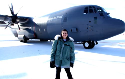 Kelly McCarthy and C-130 Hercules