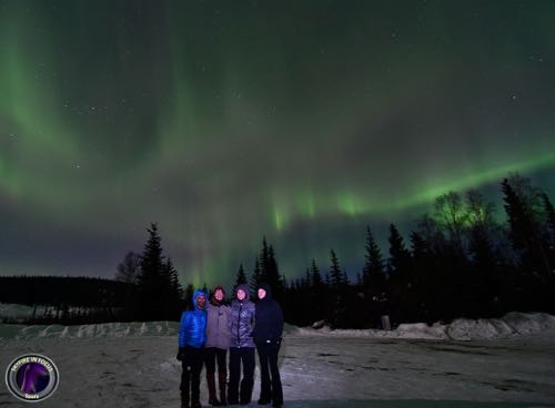 PolarTREC 2018 Cohort under the Northern Lights (Photo Credit: Mr. Bill SkyFire Portraits)