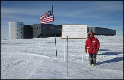 Lynette Barna at Amundsen-Scott South Pole Station, Antarctica