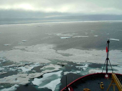 Ice off the bow of the U.S.C.G.C. Healy