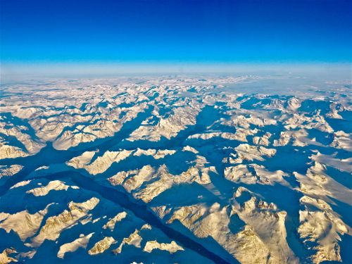 Southern Greenland from the air.  Photo by Lisa Seff. February 20, 2016.