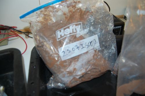 Labeled sediment bags