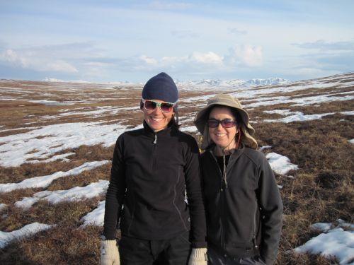 Tamara and Sarah in front of the Brooks Range