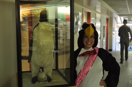 Michelle in Penguin Costume