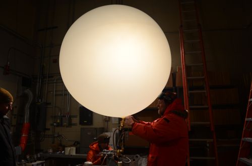 Weather balloon after inflation